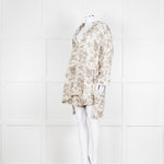 By Walid Grey Rose Floral Print Linen Shirt with Shorts Set