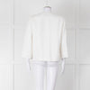 Max Mara Ivory Linen Stitch Detail Single Button Jacket