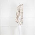 By Walid Grey Rose Floral Print Linen Shirt with Shorts Set