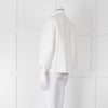Max Mara Ivory Linen Stitch Detail Single Button Jacket