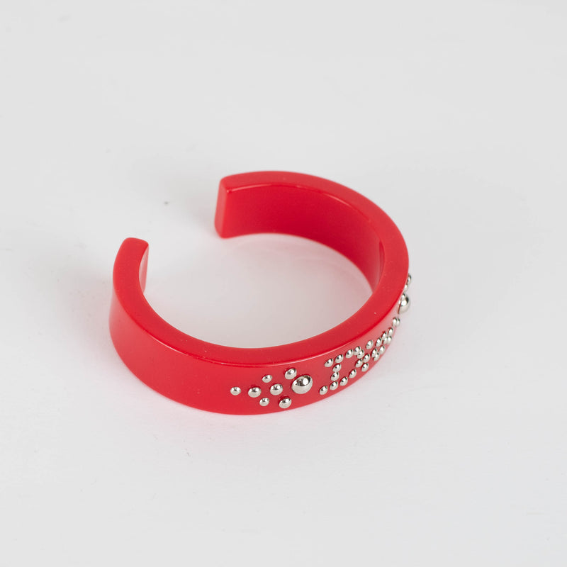 Christian Dior Red Acetate Cuff Bangle