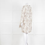By Walid Grey Rose Floral Print Linen Shirt with Shorts Set