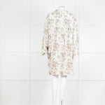 By Walid Grey Rose Floral Print Linen Shirt with Shorts Set