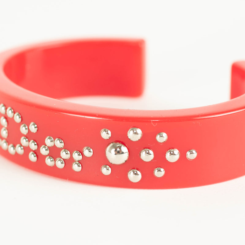Christian Dior Red Acetate Cuff Bangle