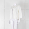 Max Mara Ivory Linen Stitch Detail Single Button Jacket