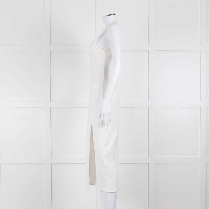 Bec + Bridge Cream Textured Sleeveless Dress