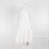 House Of CB White Cotton Embroidered Sleeveless Peplum Dress