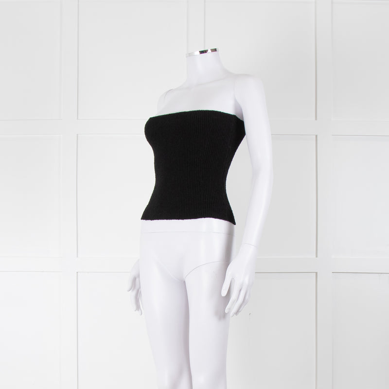 Wardrobe.NYC Black Ribbed Bandeau Top