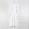 House Of CB White Cotton Embroidered Sleeveless Peplum Dress