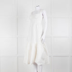 House Of CB White Cotton Embroidered Sleeveless Peplum Dress