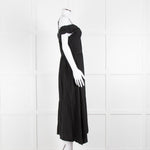Vince Black Linen Blend Sleeveless Tiered Long Dress