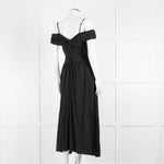 Vince Black Linen Blend Sleeveless Tiered Long Dress