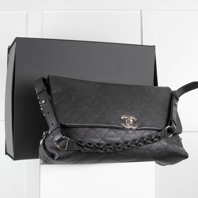 Chanel Black Braided with Style Flap Bag