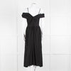 Vince Black Linen Blend Sleeveless Tiered Long Dress