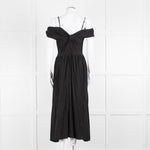 Vince Black Linen Blend Sleeveless Tiered Long Dress