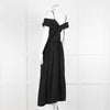 Vince Black Linen Blend Sleeveless Tiered Long Dress