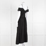 Vince Black Linen Blend Sleeveless Tiered Long Dress
