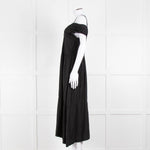 Vince Black Linen Blend Sleeveless Tiered Long Dress