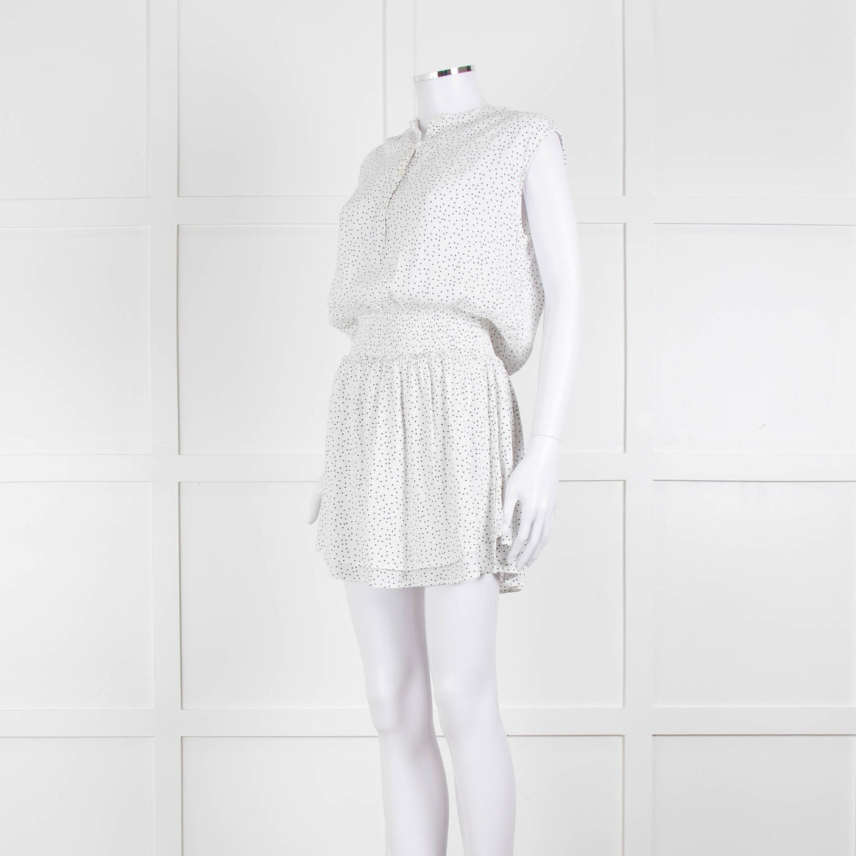 Rails White Black Star Print Sleeveless Mini Dress