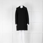 Moschino Black Wool Wide Frill Collar Coat