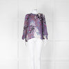 ba&sh Purple Cream Blue Paisley Print Long Sleeve Top