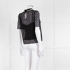 ME + EM Black Lace Bead Trim Collar Top With Vest