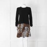 Equipment Black Animal Print Jumper Dress