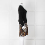Equipment Black Animal Print Jumper Dress