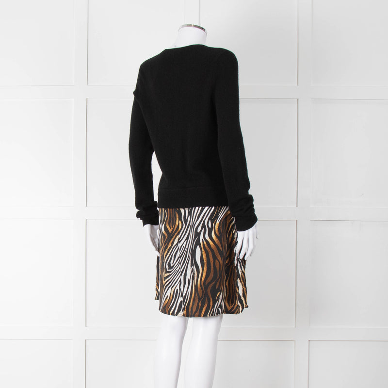 Equipment Black Animal Print Jumper Dress