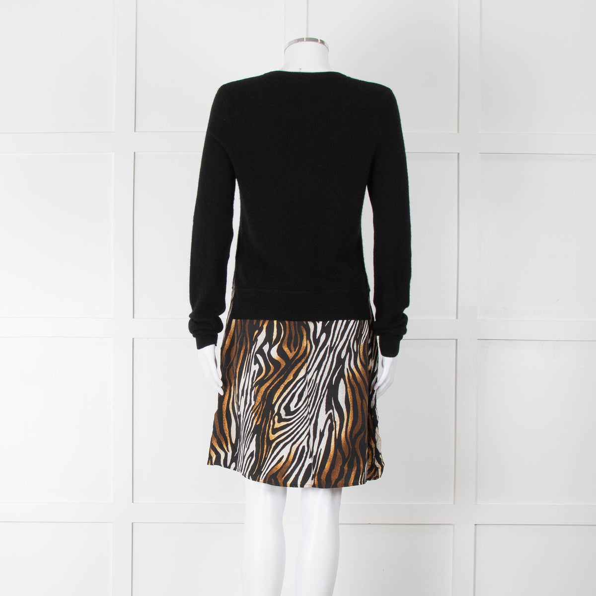 Equipment Black Animal Print Jumper Dress
