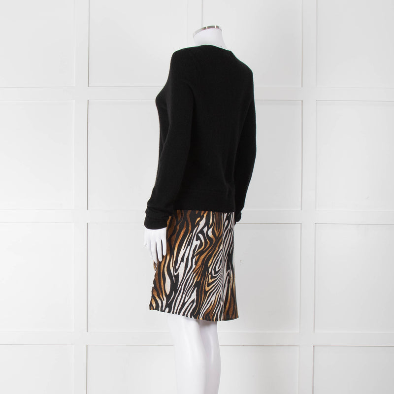 Equipment Black Animal Print Jumper Dress
