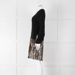 Equipment Black Animal Print Jumper Dress