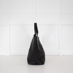 Anine Bing Black Leather Logo Embossed Lili Tote Bag