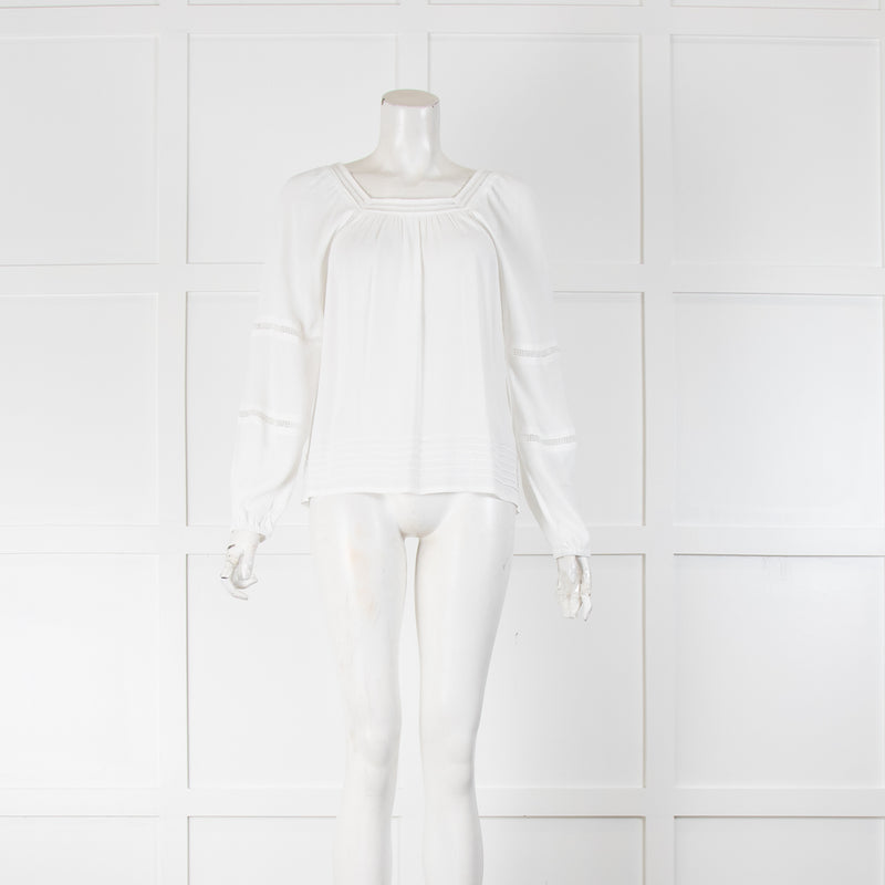 Suncoo White Lace Detail Blouse