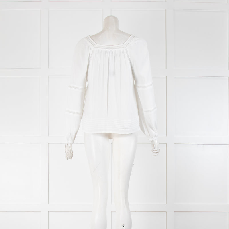 Suncoo White Lace Detail Blouse