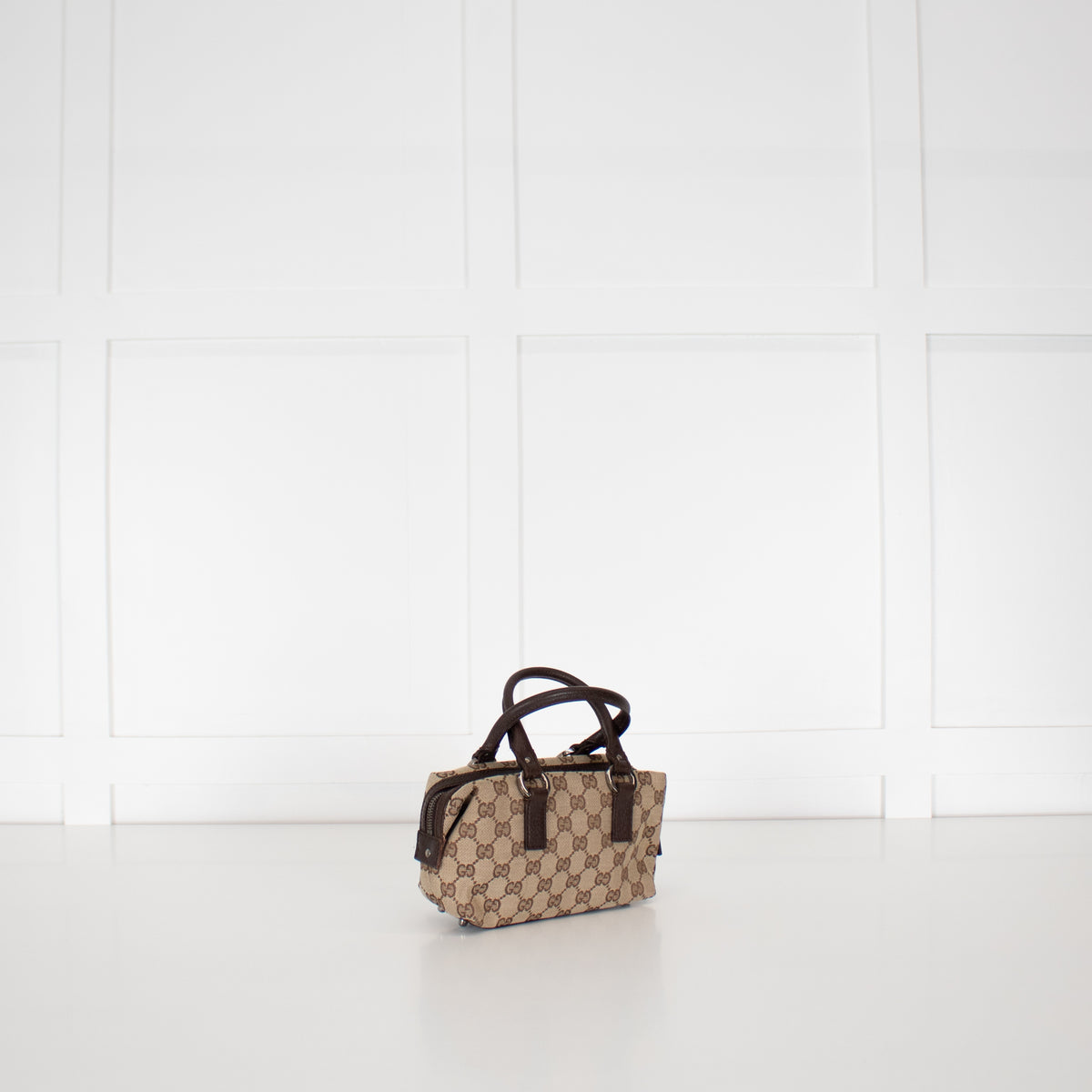 Gucci Mini GG Logo Canvas Boston Bag