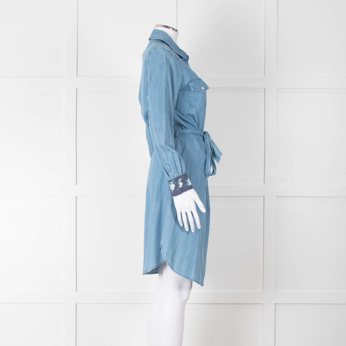 Draper James Denim Blue Belted Shirt Dress