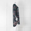 Samsoe Samsoe Green Purple Camouflage Sleeved V Neck  Dress