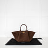De Mellier Dark Brown Suede Midi New York Tote