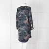 Samsoe Samsoe Green Purple Camouflage Sleeved V Neck  Dress