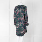 Samsoe Samsoe Green Purple Camouflage Sleeved V Neck  Dress