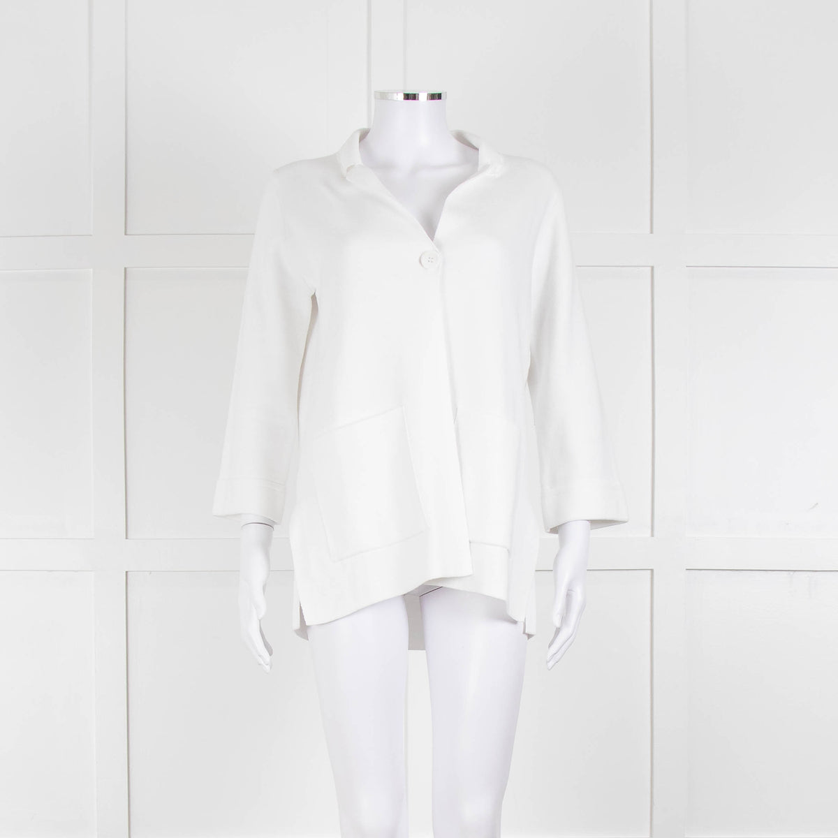 Daniel & Mayer White Knit Front Pocket Jacket