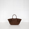 De Mellier Dark Brown Suede Midi New York Tote