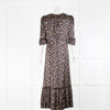 The Vampire's Wife Pussy Bow Black Silk With Floral Design Dress