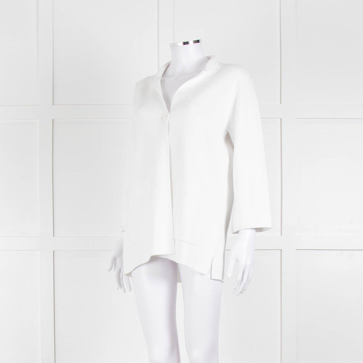 Daniel & Mayer White Knit Front Pocket Jacket