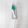 Amanda Wakeley Grey Green Short Sleeve Cashmere Sweater
