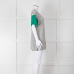 Amanda Wakeley Grey Green Short Sleeve Cashmere Sweater