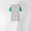 Amanda Wakeley Grey Green Short Sleeve Cashmere Sweater