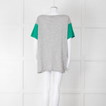 Amanda Wakeley Grey Green Short Sleeve Cashmere Sweater