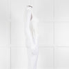 Sandro Cream Ribbed Gathered Sleeveless Top